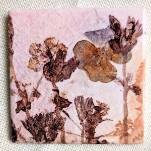 Versatile Tile/Coaster - Inky Ones; Sepia Stems #1