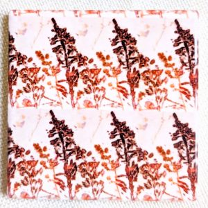 Versatile Tile/Coaster - Inky Ones; Sepia Stems#2