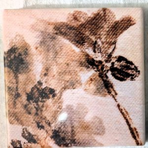 Versatile Tile / Coaster - Inky Ones; Sepia stems#3