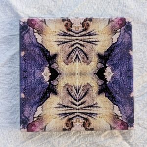 Versatile Tile / Coaster - Printing Pansies - Rya Cobalt #1