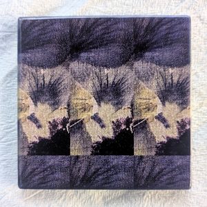 Versatile Tile / Coaster - Printing Pansies: Rya Cobalt #4