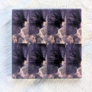 Versatile Tile / Coaster - Printing Pansies: Rya Cobalt #5