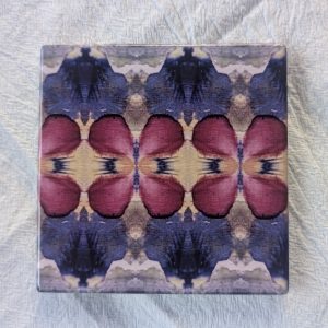 Versatile Tile / Coaster - Printing Pansies: Rya Cobalt #9